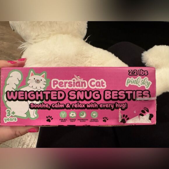 NEW 2.2 Pound Weighted Persian Cat Stuffed Animal for Relaxation - Picture 5 of 7